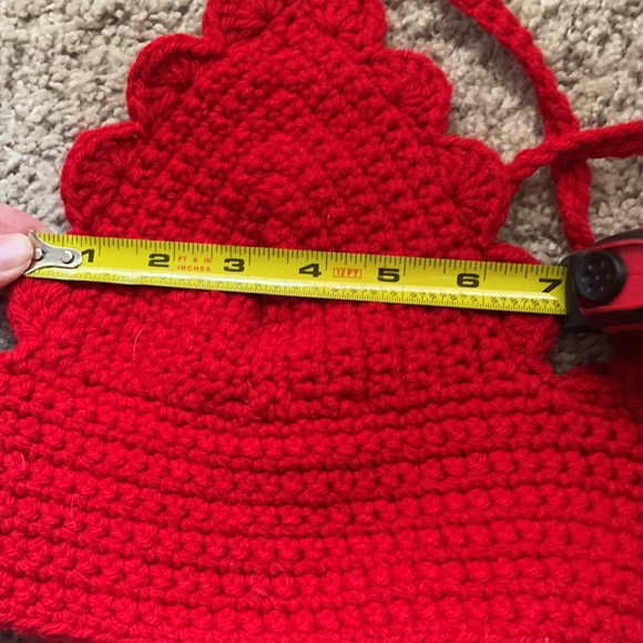 Red, crochet halter top - pls see measurements! - Picture 4 of 6